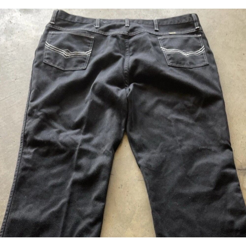Vintage Maverick Mens Black Embroidered Jeans Mens Sz 42 Made USA Baggy Pants - Picture 10 of 16